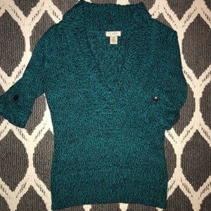 Arizona Teal 3/4 sleeve sweater large girls